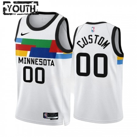 Minnesota Timberwolves Custom Nike 2022-23 City Edition Valkoinen Lasten Pelipaidat Swingman